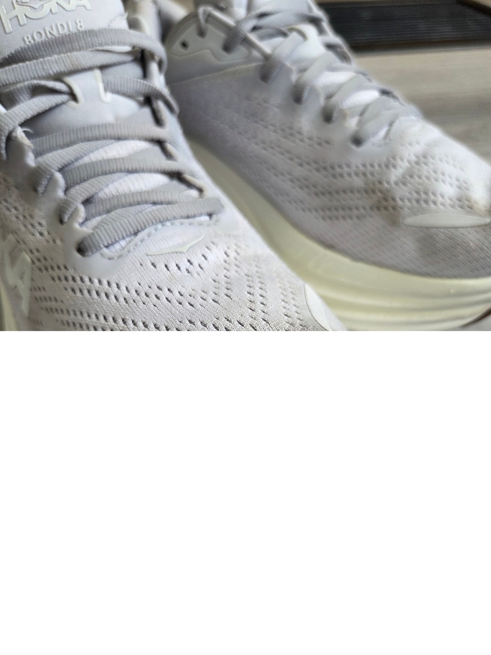 HOKA Bondi 8 Light Gray/White Sz 8 - Picture 5 of 14